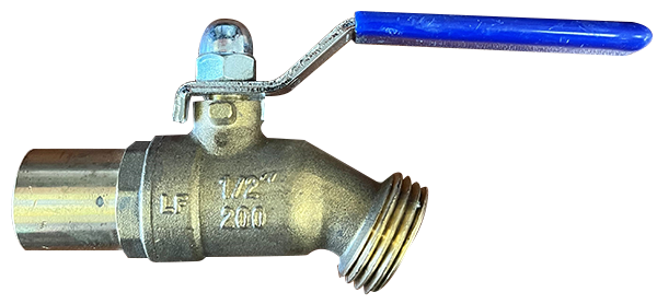 Ball valve hose bibb 1/2c or 3/4c lever handle