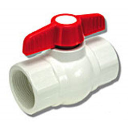 PVC SCH 80 ball valve threaded, no union, 1