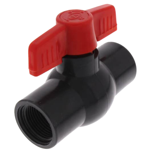 PVC ball valve sch 80, threaded, 3/4
