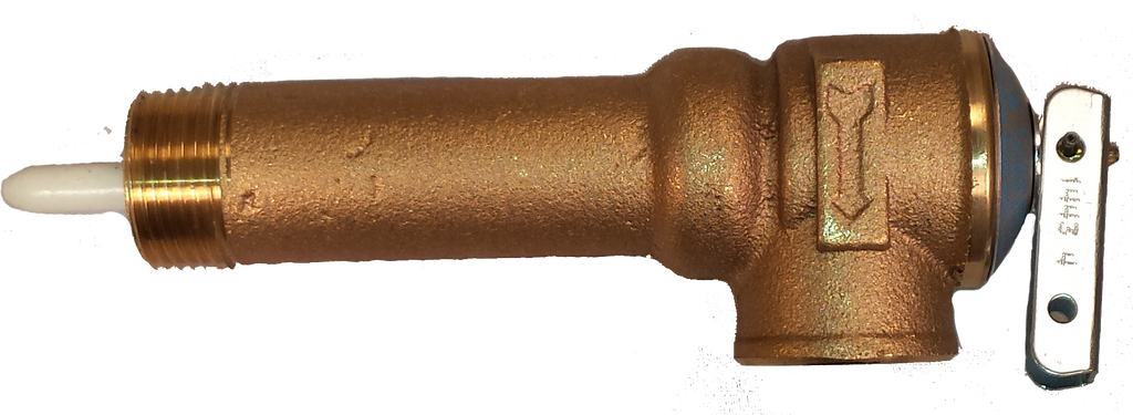 T & P valve 150psi, 3/4mip x 3/4fip, 3 1/2 shank, 4 3/8 body, 105000 BTU, 210 temperature relief, Watts
