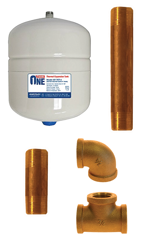 Water heater 2gal expansion tank safety kit (custom label)