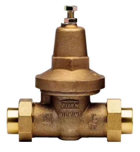 Pressure reducing valve 1c x c w/double union, Wilkins (70XLDUC)