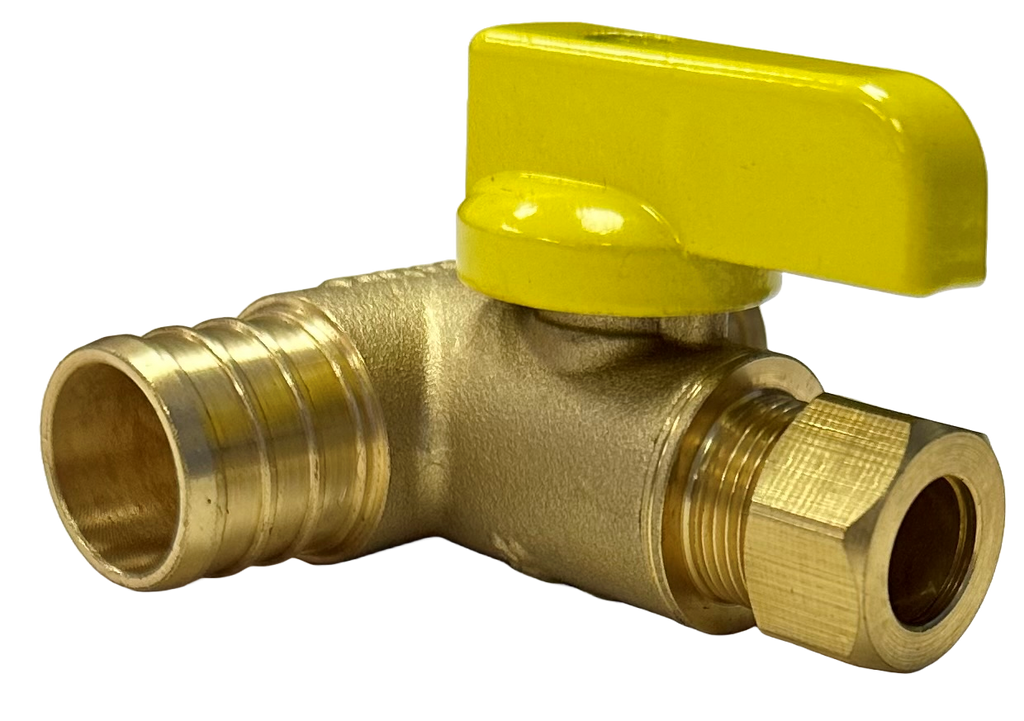T-valve 1/2 exp pex run 3/8 comp valve