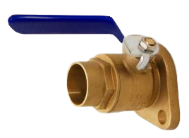 Ball valve w/rotating flange sweat, 1 1/2, with bolts