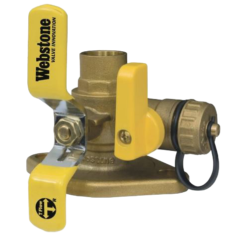Ball valve flanged press, 3/4, with bolts and isolation valve w/highflow drain, rotating flange