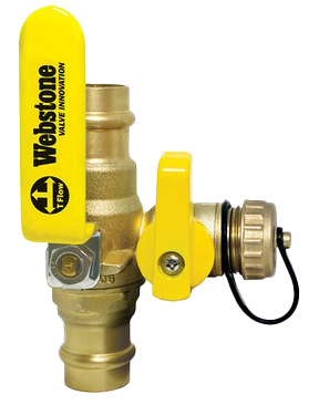 Full port ball valve w/highflow drain 3/4press
