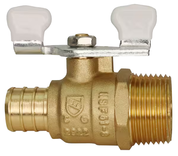 Ball valve T handle, sweat x crimp pex, 1/2