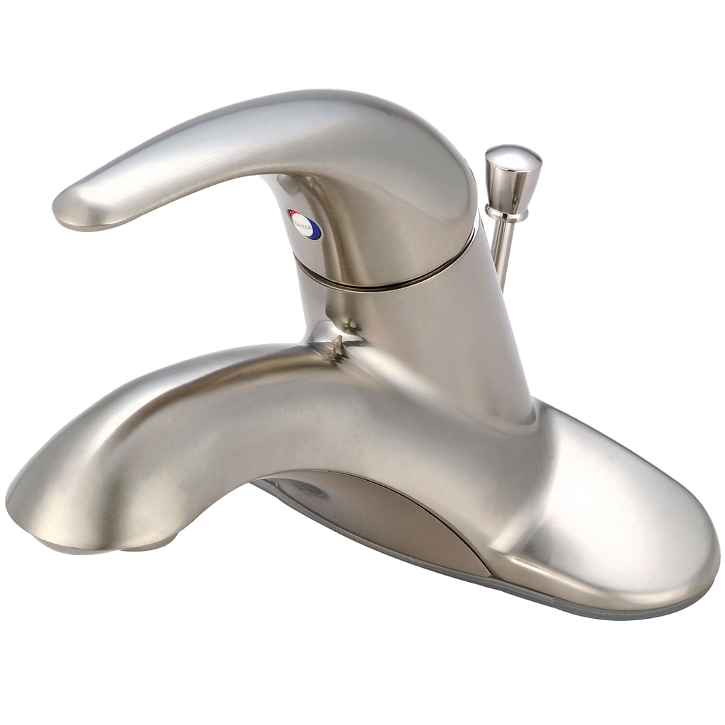 Lavatory faucet single lever handle w/brass popup ceramic cartridge Legacy BRUSHED NICKEL