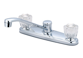 Kitchen faucet two acrylic handles w/spray