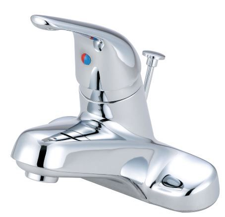 Lavatory faucet single lever handle w/plastic popup