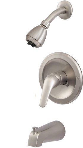 Pressure balance T/S valve, lever single handle, w/ceramic disc cartridge & integral stops, ip or c connection, trim BRUSHED NICKEL