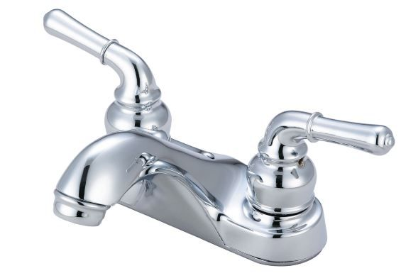 Lavatory faucet two lever handles no popup decorative