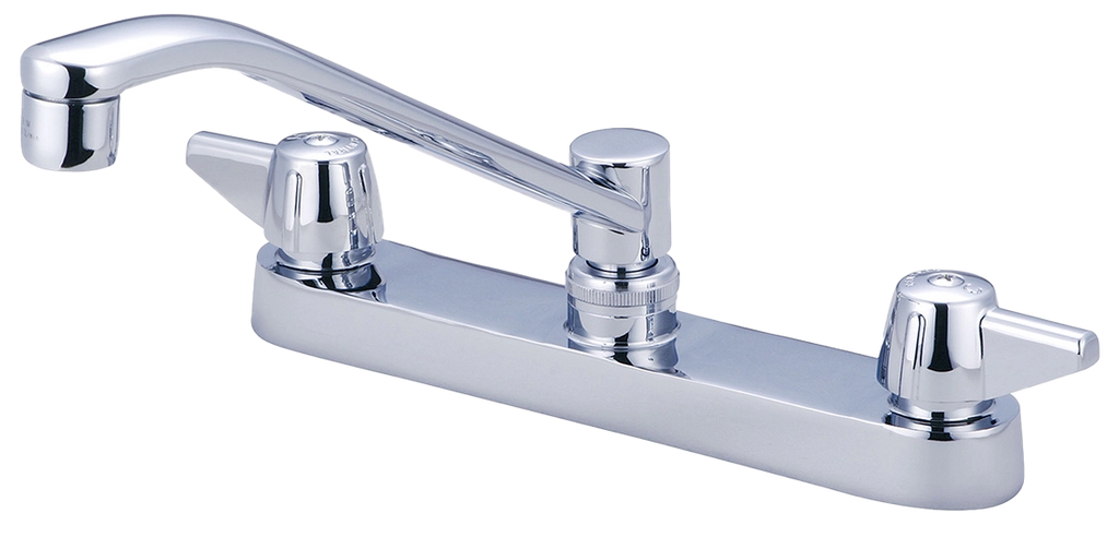 Kitchen faucet two lever handles less spray castbrass ceramic cartridges (Central Brass)