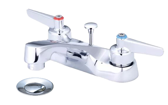Lavatory faucet two lever handles w/brass popup castbrass ceramic cartridges (Central Brass )