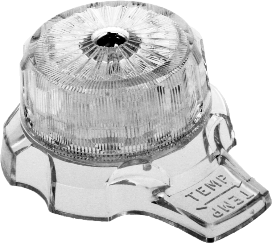 Mixet volume and temperature control handle, clear acrylic