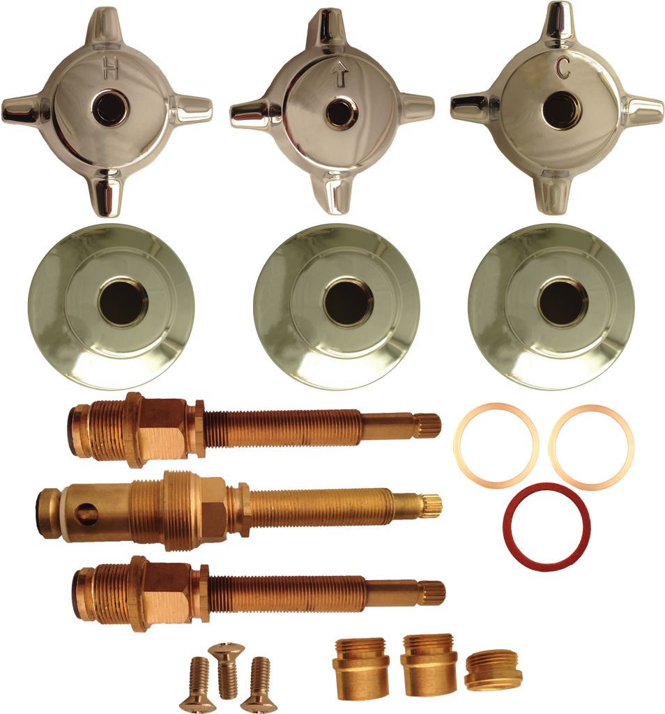 Central Brass tub/shower REBUILD kit old style, with set screw escutcheons