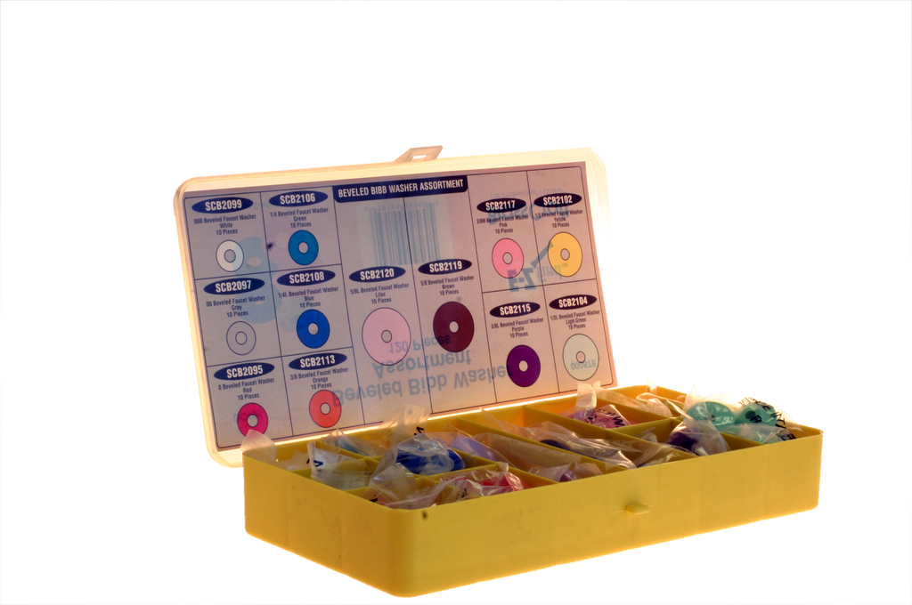 Bibb washer assortment beveled small 160 pieces