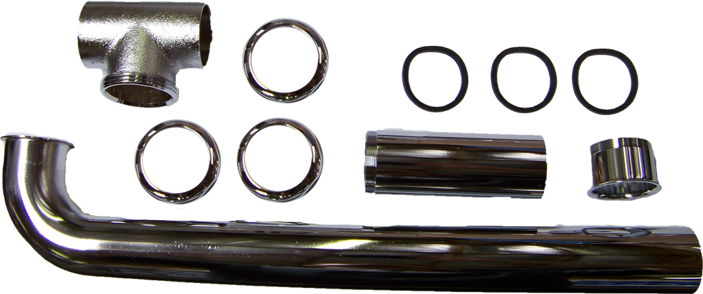 Cont waste EO baffle tee 17ga direct connect brass nuts