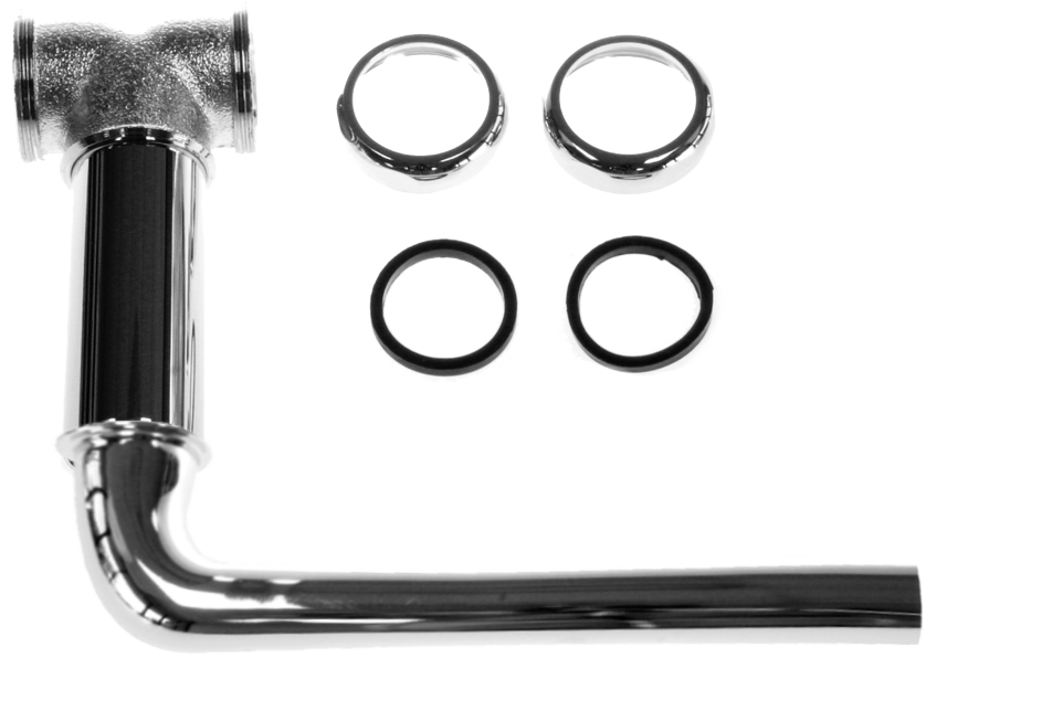 Cont waste CO baffle tee 17ga Dir connect brass nuts (1-22098 & 2-22093)