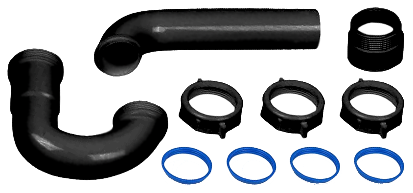 P trap black plastic 1 1/2 w/adapter (Dearborn Brand)