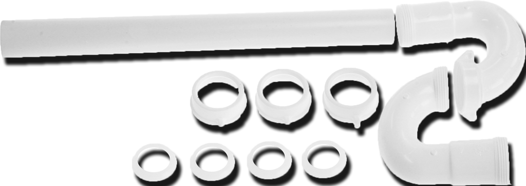 S trap white plastic 1 1/4 w/adapter