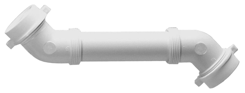 Offset double slip joint white