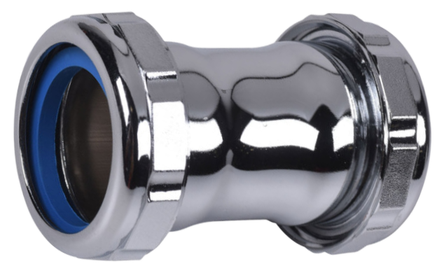 Slip joint coupling, chrome 20ga 1 1/4
