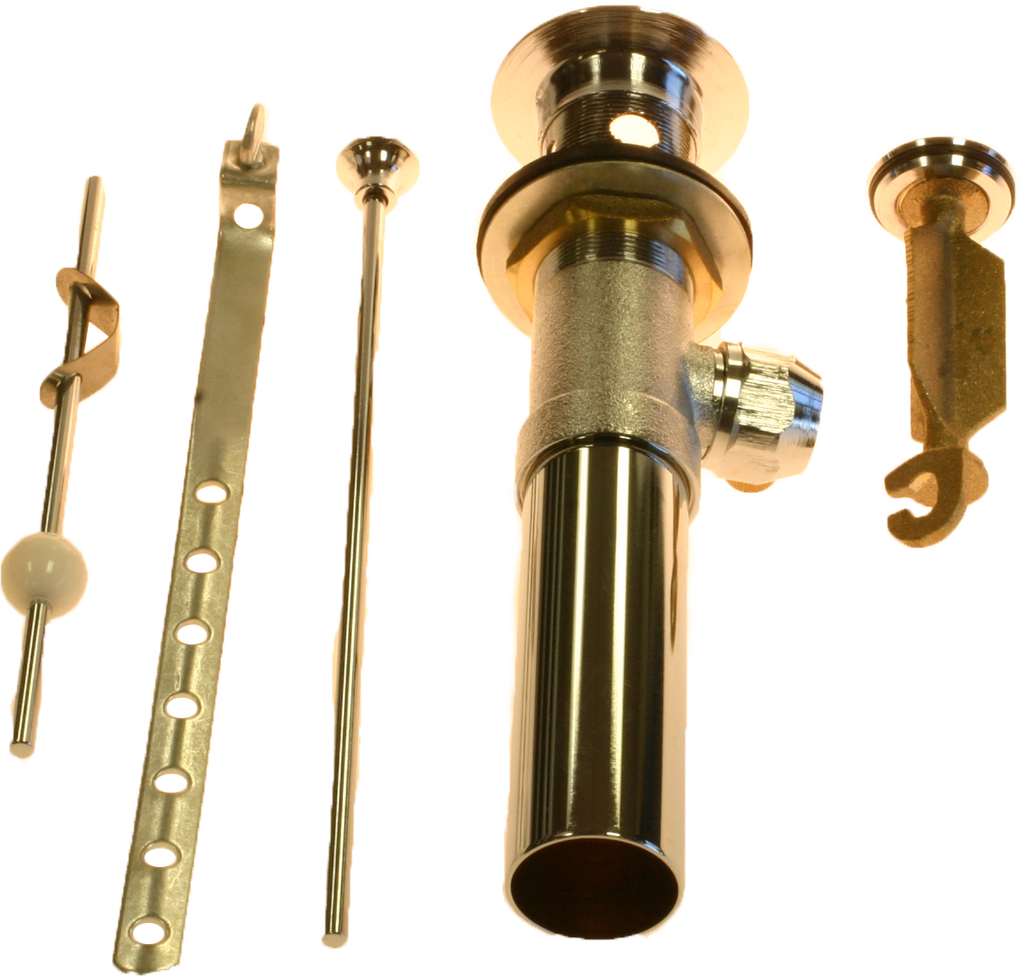Popup assembly, brass body, 17ga tailpiece, plastic stopper SATIN NICKEL