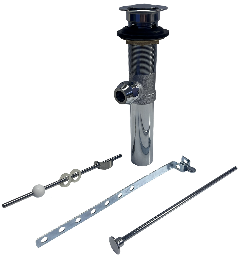Popup assembly, brass body, 17ga tailpiece, brass stopper