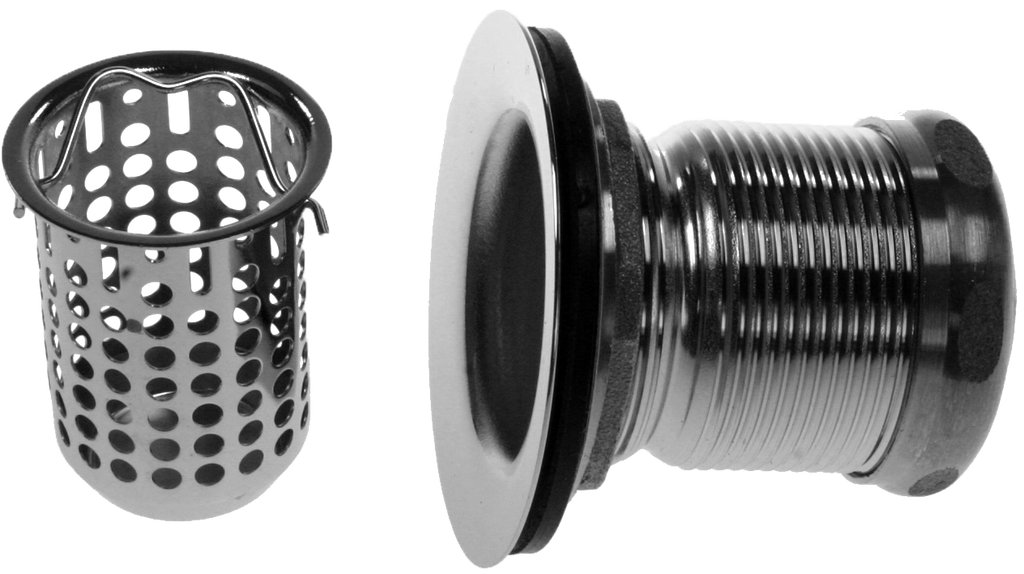 Duo basket strainer 2 1/2 w/crumb cup, brass nuts