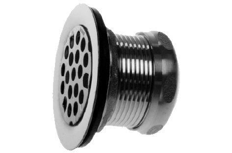 Sink strainer 2 1/2 w/snap-in grid, diecast nuts