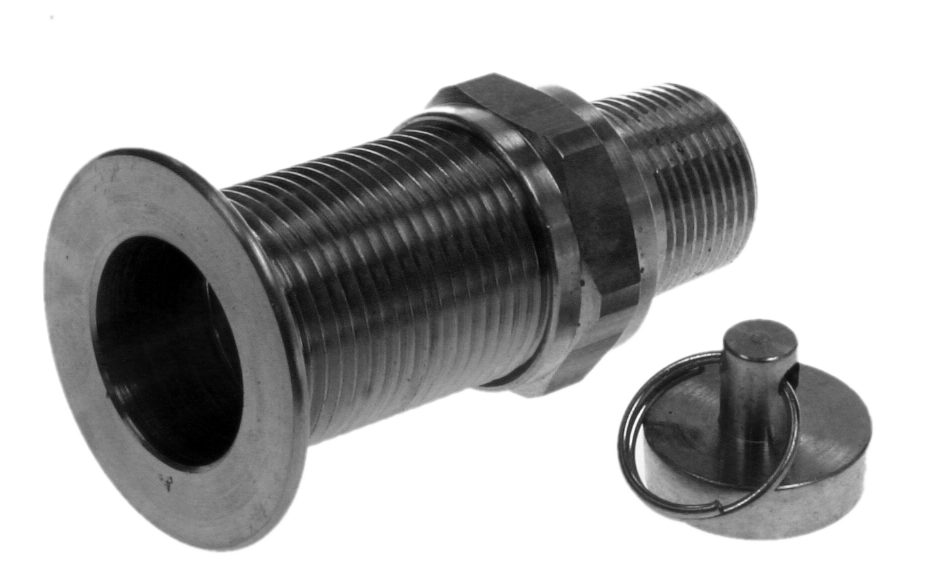 Bar sink drain 1 dia x 2 length with 3/4 adapter, brass, w/stopper