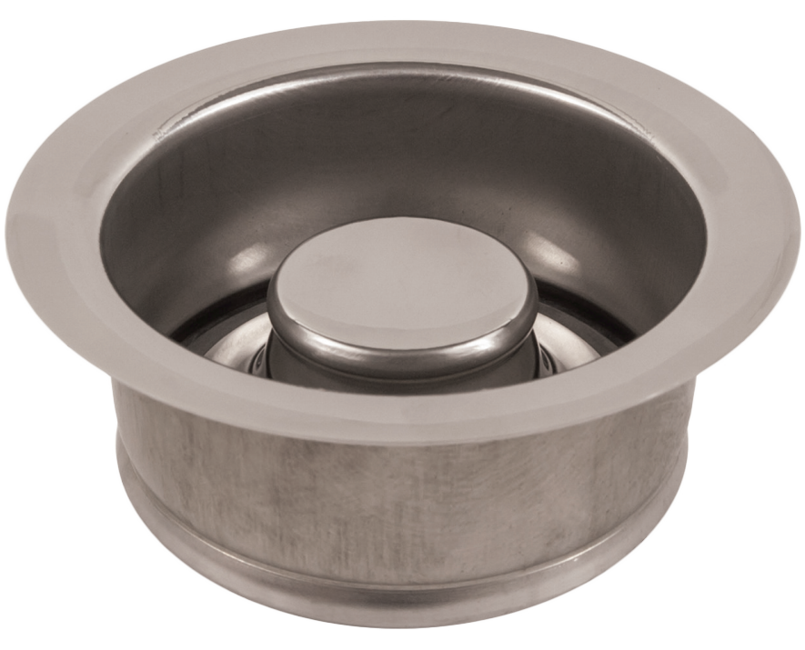 Disposer flange and stopper, fits In-Sink-Erator, Chrome (CUSTOM ENGRAVED OPTIONAL)