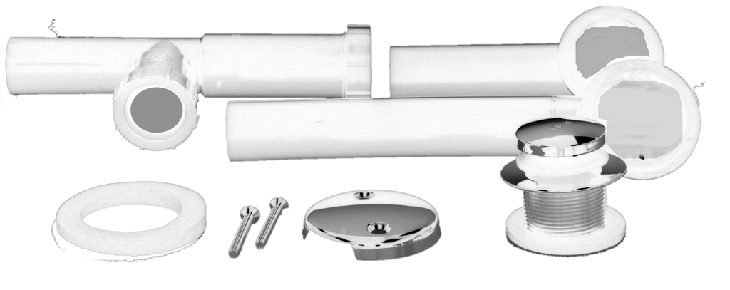 Bath waste toe touch white plastic