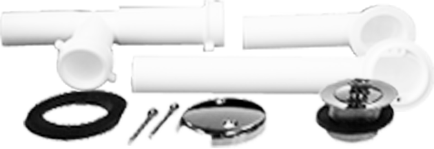 Bath waste lift and turn white plastic