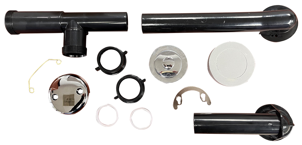 Bath waste push and pull Chrome tubular black plastic