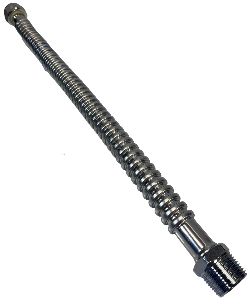 Stainless steel water flex, corrugated, 3/4fip x 3/4mip x 18