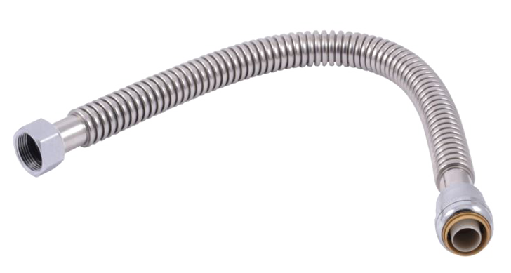 Stainless steel water flex, corrugated, 1fip x 1pushfit x 24