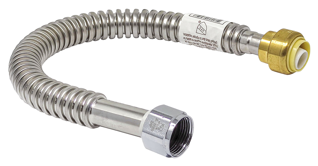 Stainless steel water flex, corrugated, 3/4fip x 3/4pushfit x 18