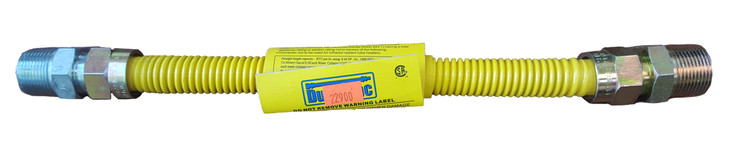 SS gas connector yellow coated 1/2id 3/4mip x 3/4mip x 36