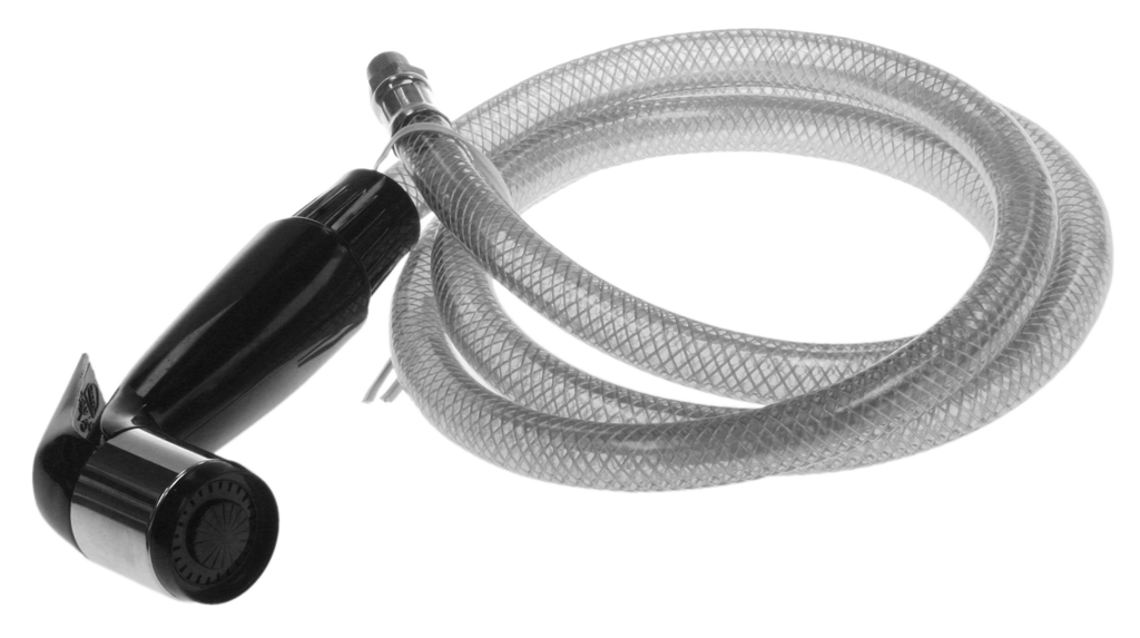 Spray hose and head for sink faucet w/1/4 swivel nut for Delta style faucets, black