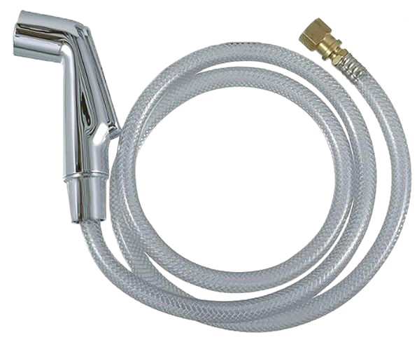 Spray hose and head for sink faucet, chrome, universal connect