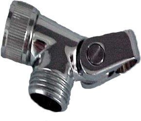 Swivel connector for hand-held shower, mount on pin, solid brass, Chrome