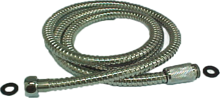 Personal shower hose, double locking, 59 long, with brass nuts, Chrome