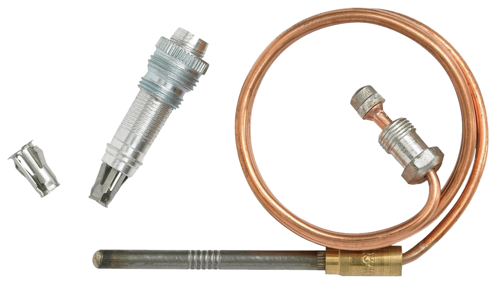 Thermocouple universal 36 Honeywell
Includes push-in clip, split nut, or adapter assembly for easy installation.  Also has male nut connector for Pilotstate safety control power units.