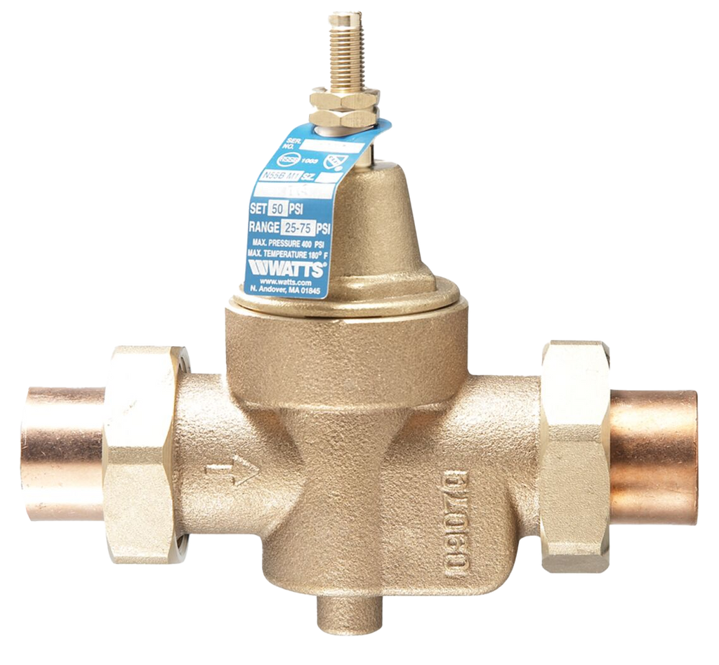 Pressure reducing valve 1c x c w/double union, metal top Watts (LFN55BM1-DU-S)