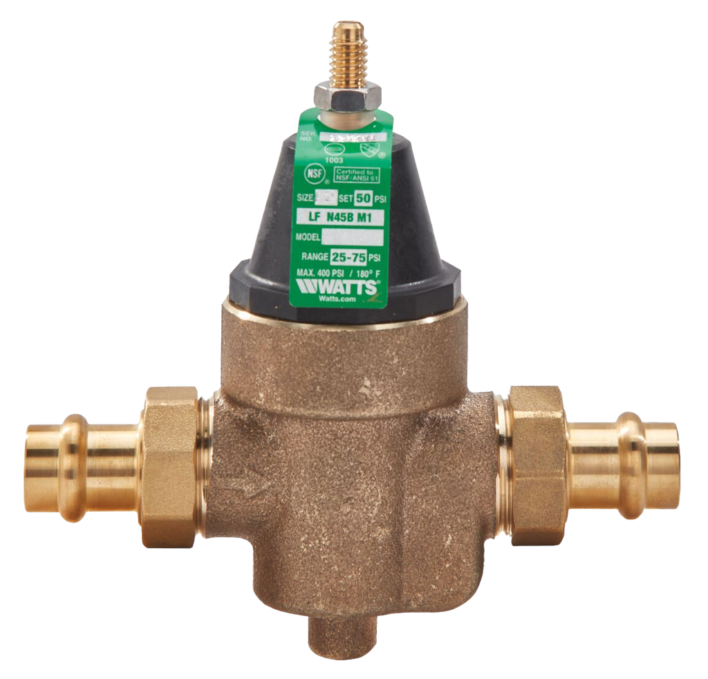 Pressure reducing valve 3/4PRESS w/double union, Watts(LFN45BM1-DU-PR)
