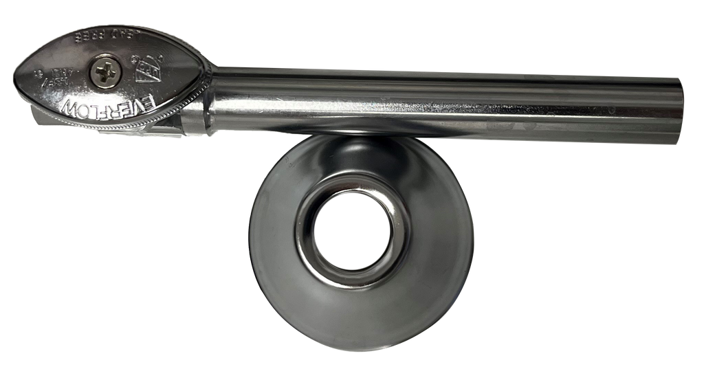Straight stop 1/2swt x 3/8comp (multi-turn) TPC w/5 extension and escutcheon