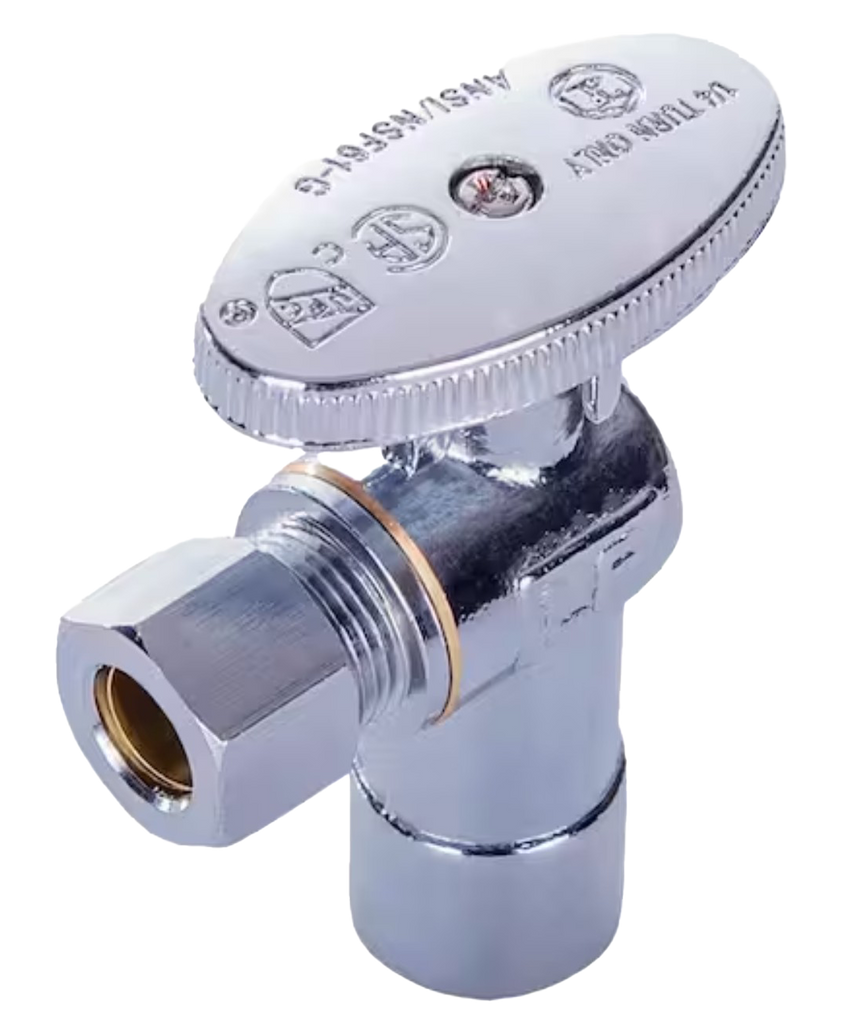 Ball valve angle stop 1/2swt x 1/4comp TPC