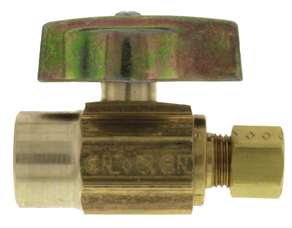 Ball valve straight stop 1/2swt x 1/4comp TPC